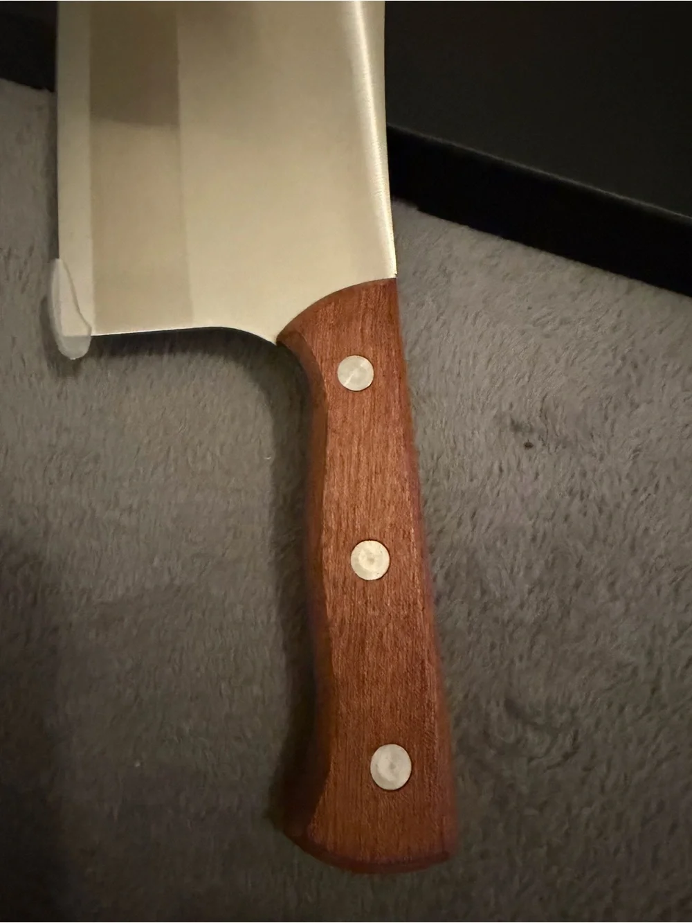 Stainless Steel Cleaver Knife with Brown Wood Handle